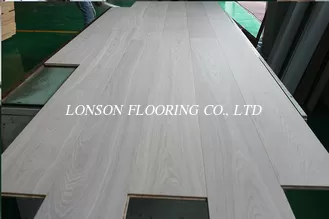 premium White Ash engineered wood flooring with smooth and white oiled finishing