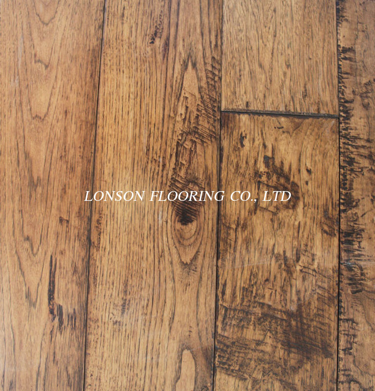 Handsed And Distressed Hickory, Distressed Hickory Engineered Hardwood Flooring